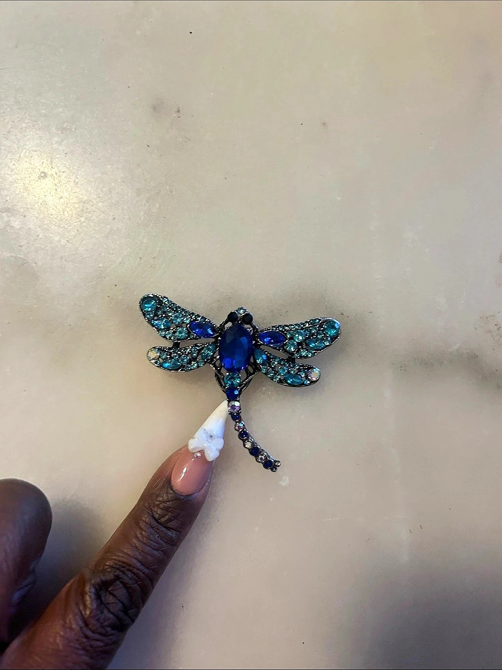 Blue Dragonfly Brooch Like New